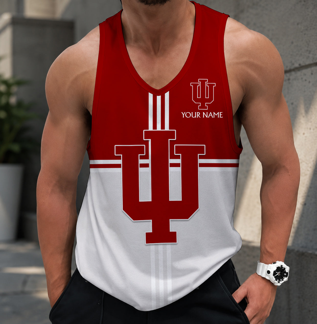 SPECIAL EDTION - NEW CUSTOMIZED NCAA MAM03 IDH INDIANA HOOSIERS STRAPPY UNISEX TANK TOP