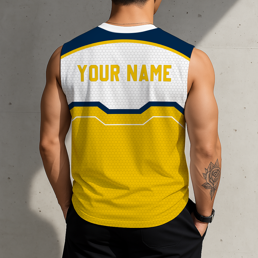 SPECIAL EDITION - NEW CUSTOMIZED NCAA FBS03 MIW MICHIGAN WOLVERINES MEN'S GYM SHIRT