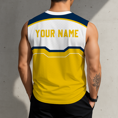 SPECIAL EDITION - NEW CUSTOMIZED NCAA FBS03 MIW MICHIGAN WOLVERINES MEN'S GYM SHIRT