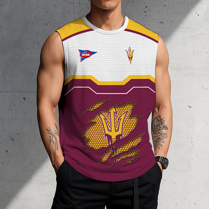 SPECIAL EDITION - NEW CUSTOMIZED NCAA FBS04 ASS ARIZONA STATE SUN DEVILS MEN'S GYM SHIRT