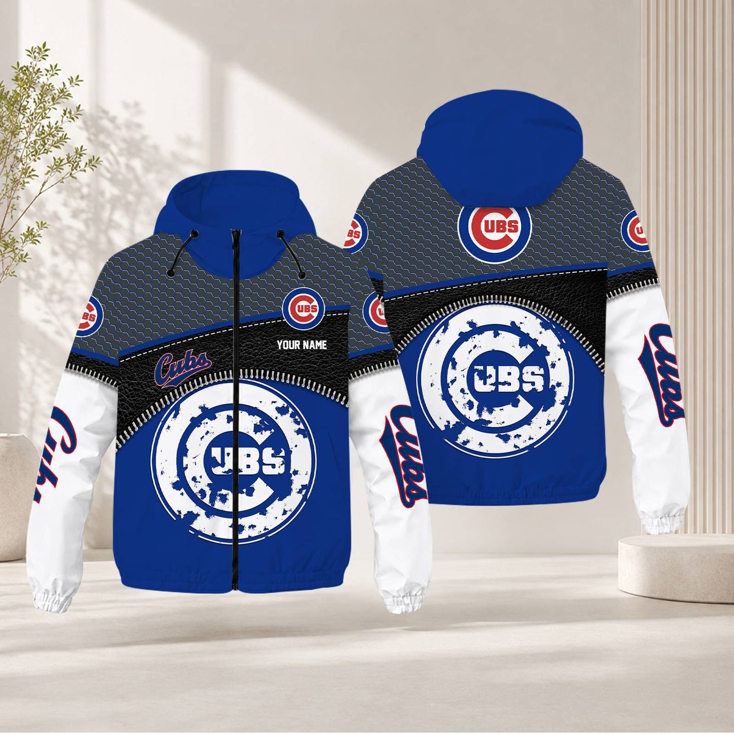 FINAL SALE - NEW CUSTOMIZED MLB04 CCS CHICAGO CUBS WINDBREAKER JACKET