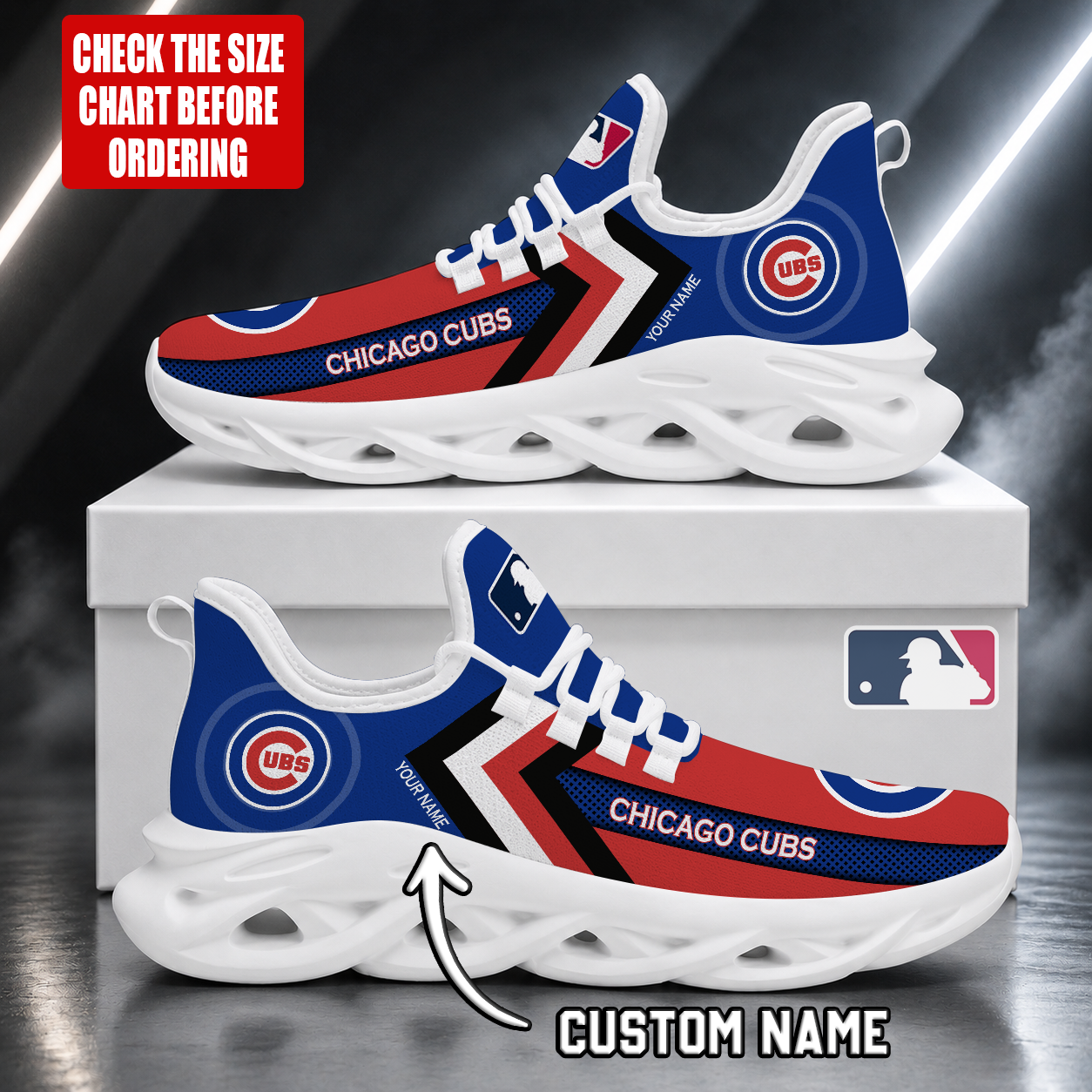 FINAL SALE - NEW CUSTOMIZED MLB04 CCS CHICAGO CUBS MAX SOUL SHOES