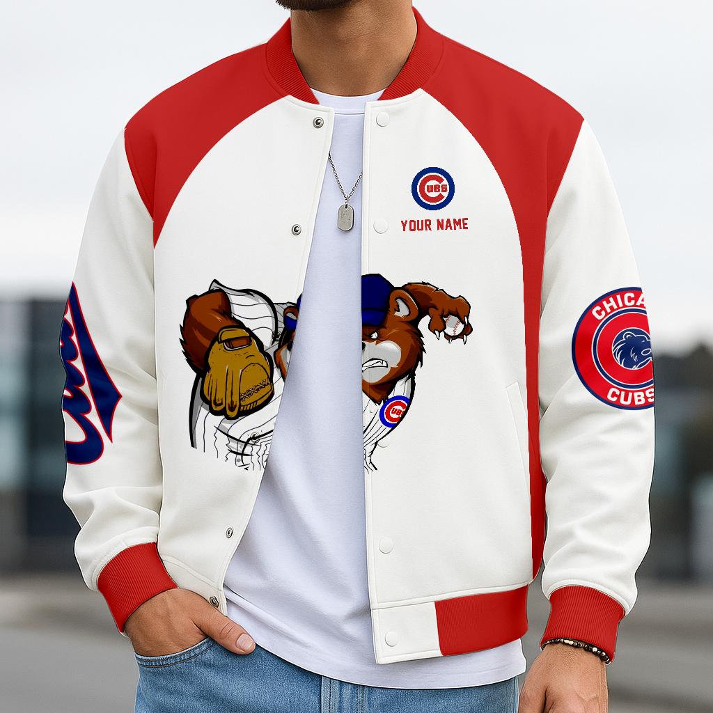 LIMITED EDITION - NEW CUSTOMIZED MLB04 CCS CH CUBS BASEBALL JACKET, SATIN VARSITY JACKET