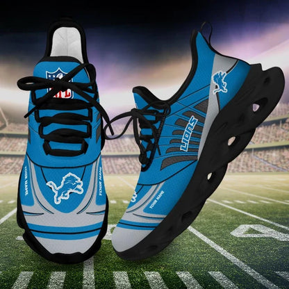 SPECIAL EDITION - NEW CUSTOMIZED NFL04 DTL DETROIT LIONS UNISEX MAX SOUL SHOES