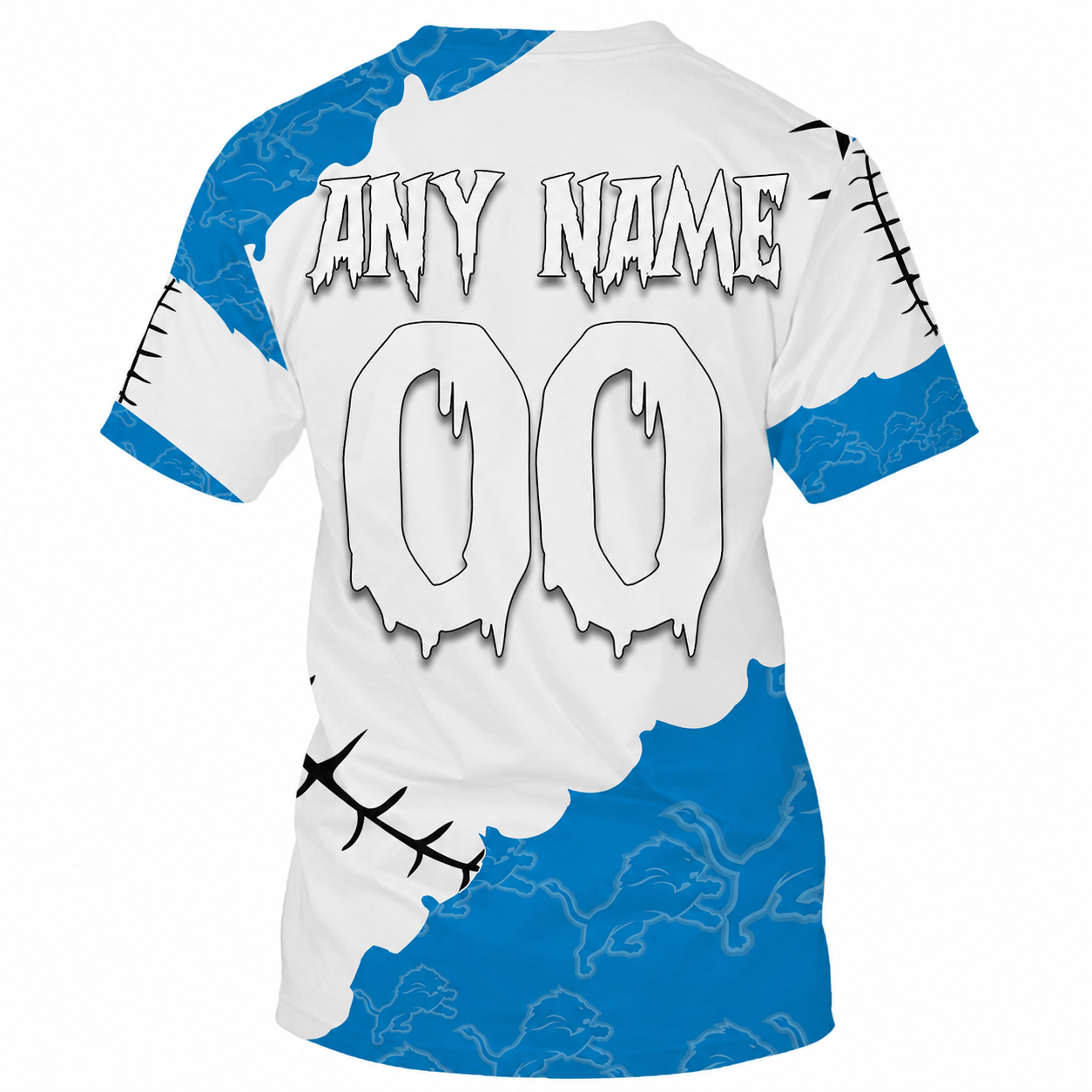 SPECIAL EDITION - NEW CUSTOMIZED NFL04 DTL DETROIT LIONS HALLOWEEN SKULL APPAREL FOR FANS