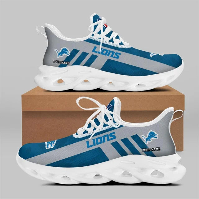 VIRAL EDITION - NEW CUSTOMIZED NFL04 DTL DETROIT LIONS UNISEX MAX SOUL SHOES