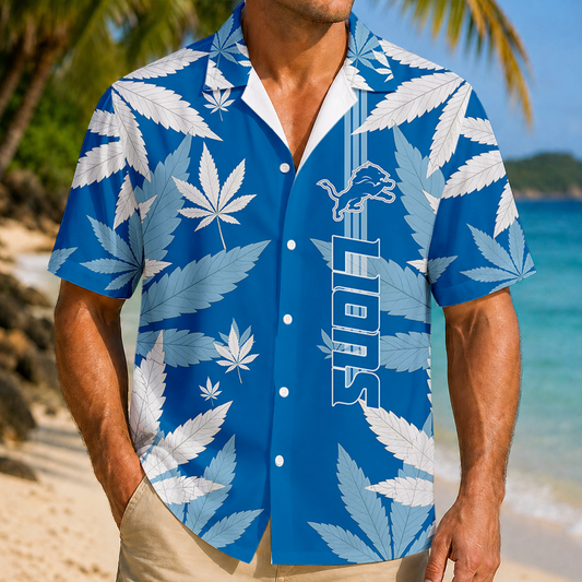 FINAL SALE - NEW CUSTOMIZED NFL04 DTL DETROIT LIONS UNISEX HAWAIIAN SHIRT