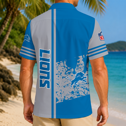 FINAL SALE - NEW CUSTOMIZED NFL04 DTL DETROIT LIONS UNISEX HAWAIIAN SHIRT