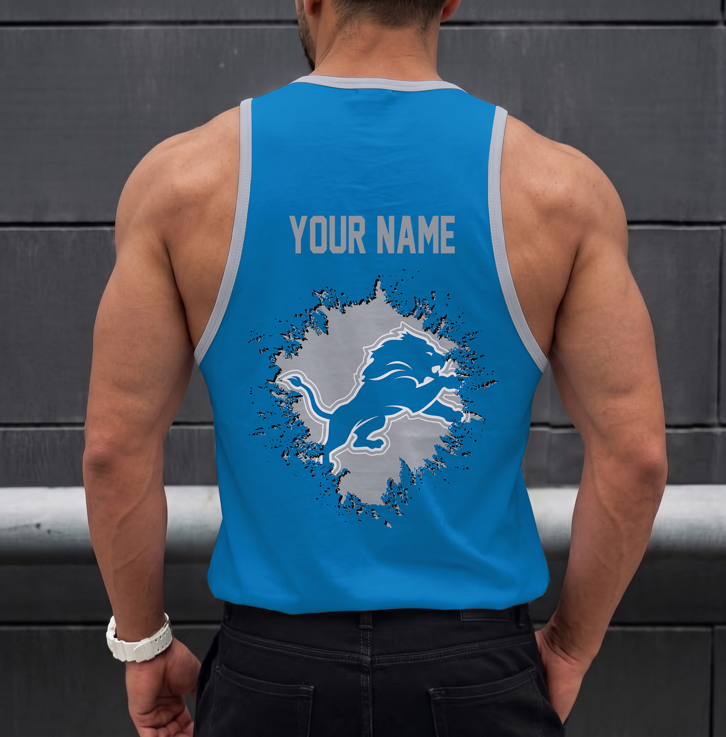 LIMITED EDITION - NEW CUSTOMIZED NFL04 DTL DETROIT LIONS UNISEX TANK TOP