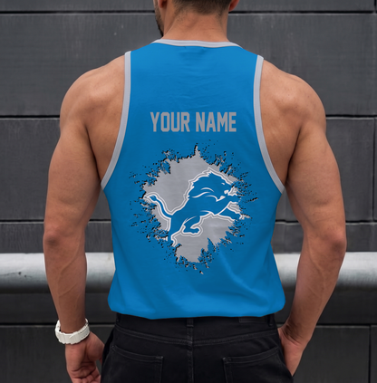 LIMITED EDITION - NEW CUSTOMIZED NFL04 DTL DETROIT LIONS UNISEX TANK TOP
