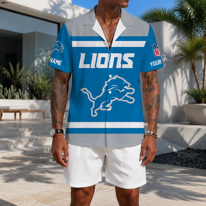 FLASH SALE - NEW CUSTOMIZED NFL04 DTL DETROIT LIONS UNISEX HAWAIIAN SHIRT