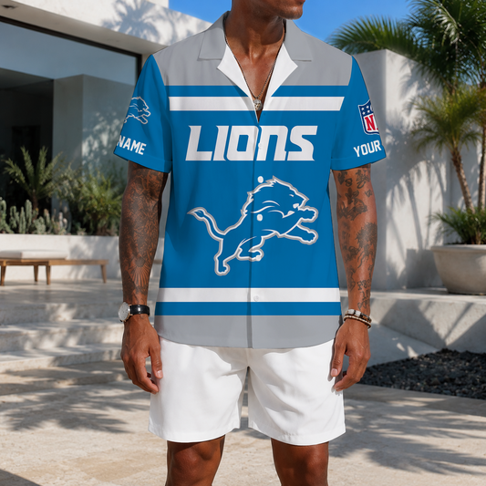 FLASH SALE - NEW CUSTOMIZED NFL04 DTL DETROIT LIONS UNISEX HAWAIIAN SHIRT