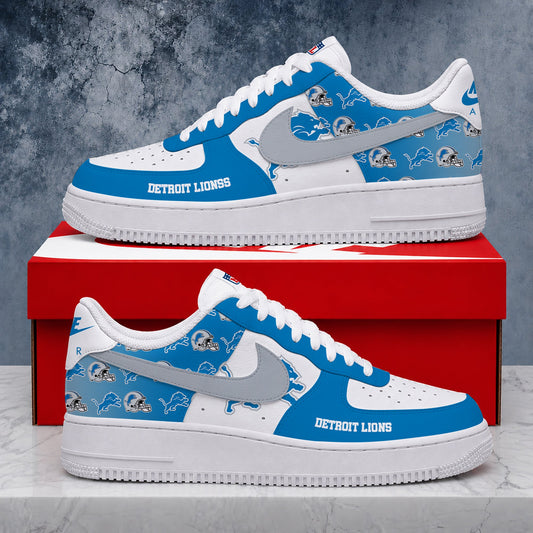 FINAL SALE - NEW CUSTOMIZED NFL04 DTL DETROIT LIONS AF1 SHOES