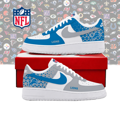 SPECIAL EDITION - NEW CUSTOMIZED NFL04 DTL DETROIT LIONS AF1 SHOES