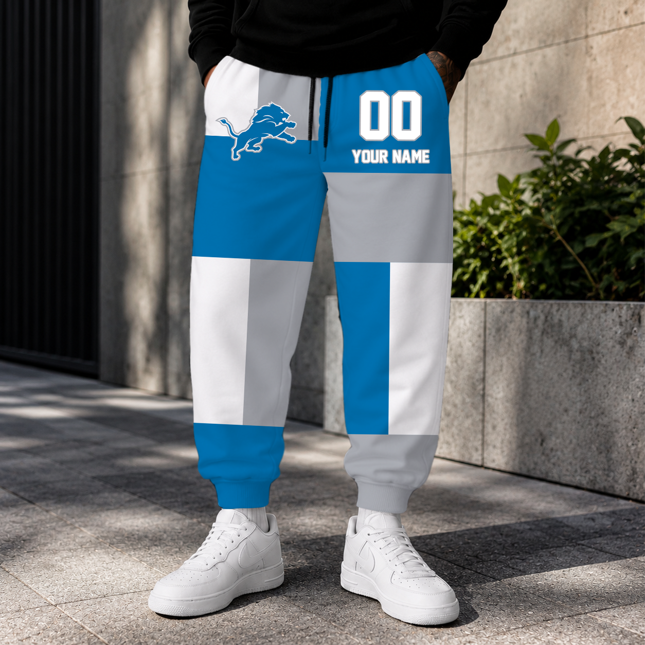 VIRAL EDITION - NEW CUSTOMIZED NFL04 DTL DETROIT LIONS SWEATPANTS
