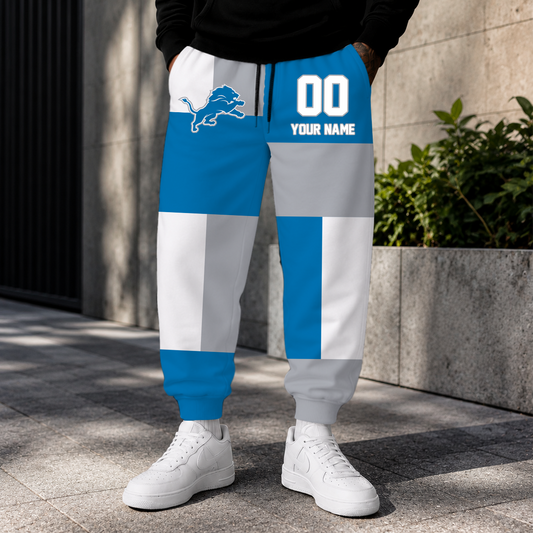 VIRAL EDITION - NEW CUSTOMIZED NFL04 DTL DETROIT LIONS SWEATPANTS