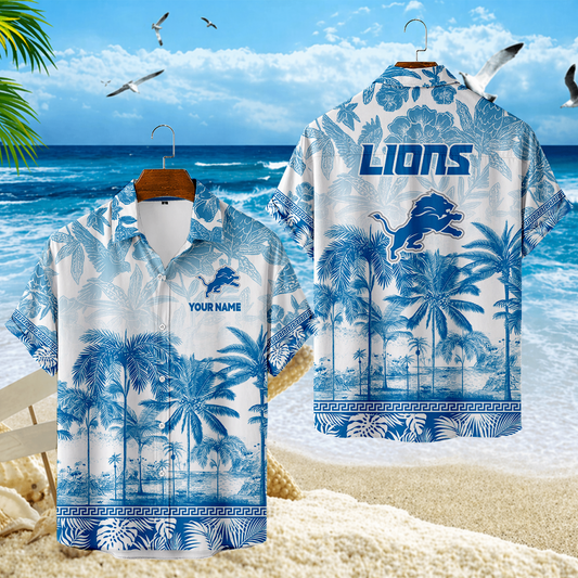 LIMITED EDITION - NEW CUSTOMIZED NFL04 DTL DETROIT LIONS UNISEX HAWAIIAN SHIRT