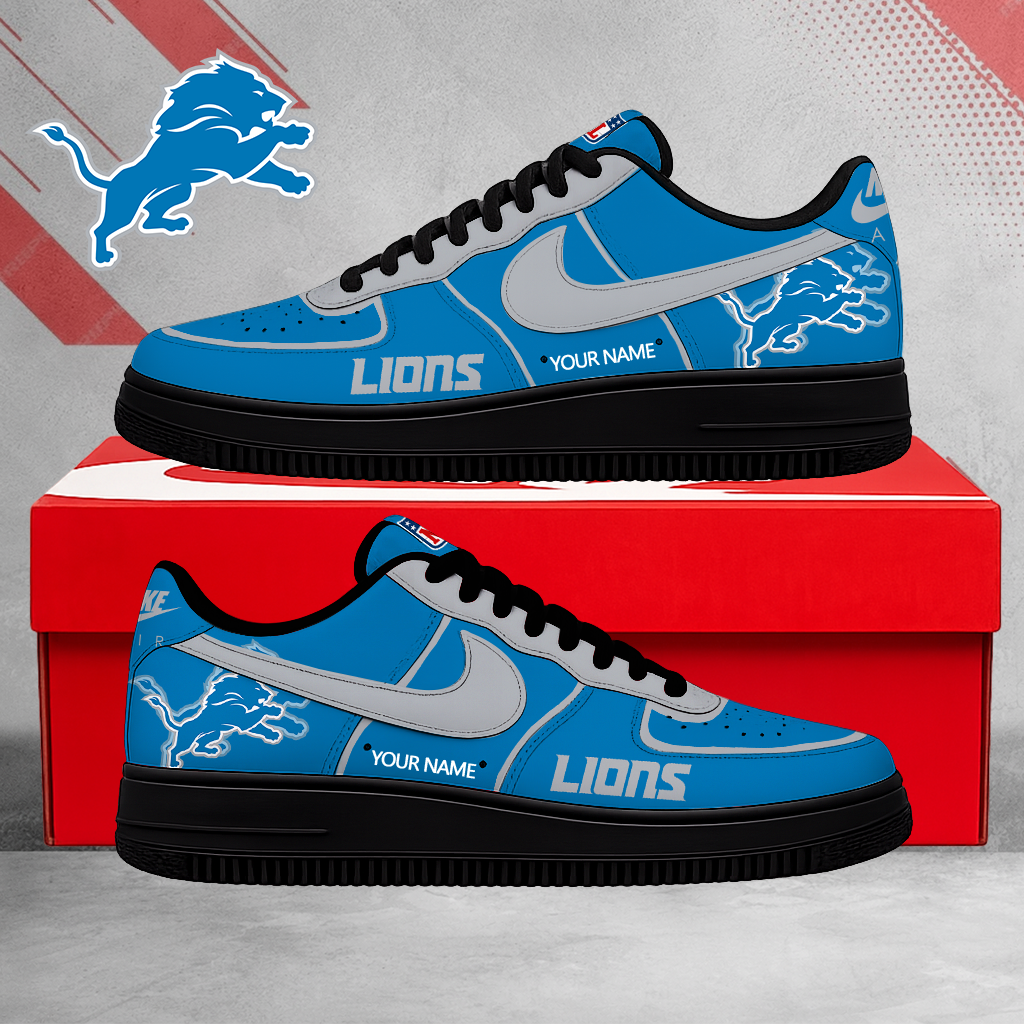 EXCLUSIVE EDITION - NEW CUSTOMIZED NFL04 DTL DETROIT LIONS AF1 SHOES