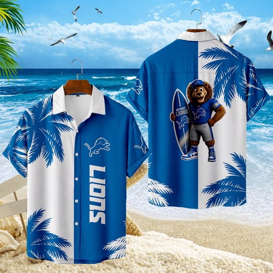 LIMITED EDITION - NEW CUSTOMIZED NFL04 DTL DETROIT LIONS UNISEX HAWAIIAN SHIRT
