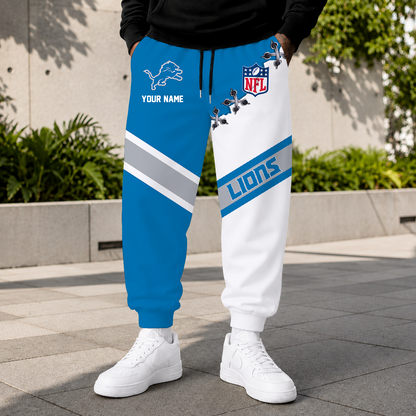 FLASH SALE - NEW CUSTOMIZED NFL04 DTL DETROIT LIONS SWEATPANTS