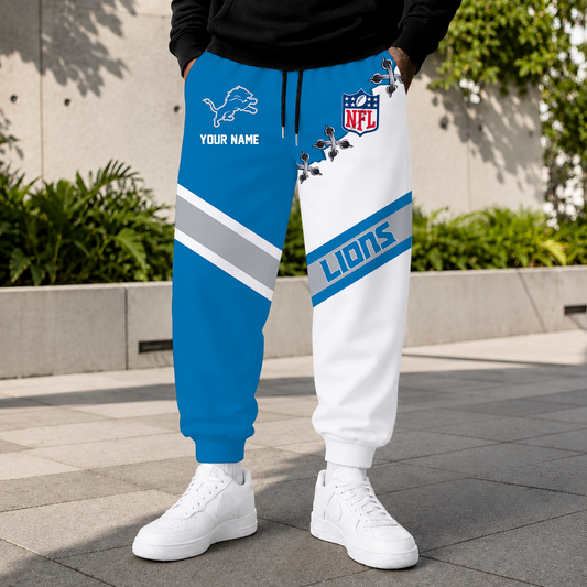 FLASH SALE - NEW CUSTOMIZED NFL04 DTL DETROIT LIONS SWEATPANTS