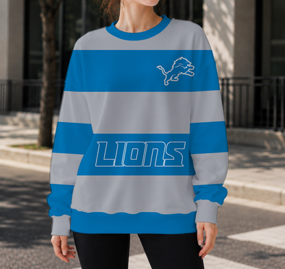HOT DEAL- NEW CUSTOMIZED NFL04 DTL DETROIT LIONS UNISEX SWEATSHIRT