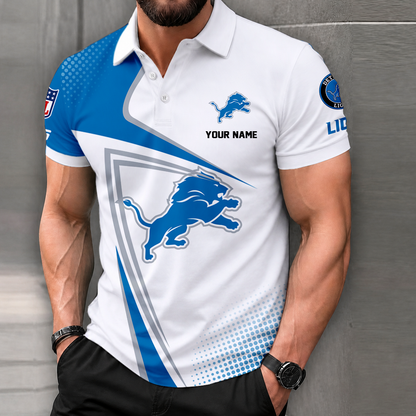 FINAL SALE - NEW CUSTOMIZED NFL04 DTL DETROIT LIONS T-SHIRT, POLO SHIRT, ZIP POLO SHIRT, SWEATSHIRT, HOODIE & ZIP HOODIE