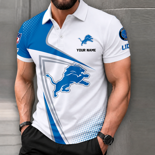 FINAL SALE - NEW CUSTOMIZED NFL04 DTL DETROIT LIONS T-SHIRT, POLO SHIRT, ZIP POLO SHIRT, SWEATSHIRT, HOODIE & ZIP HOODIE