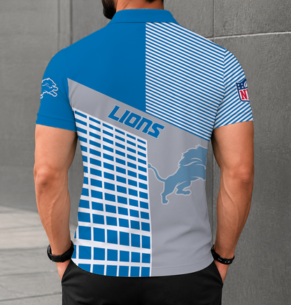FINAL SALE - NEW CUSTOMIZED NFL04 DTL DETROIT LIONS POLO SHIRT
