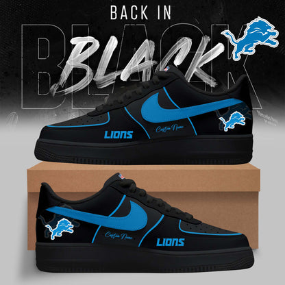 FINAL SALE - NEW CUSTOMIZED NFL04 DTL DETROIT LIONS AF1 SNEAKERS