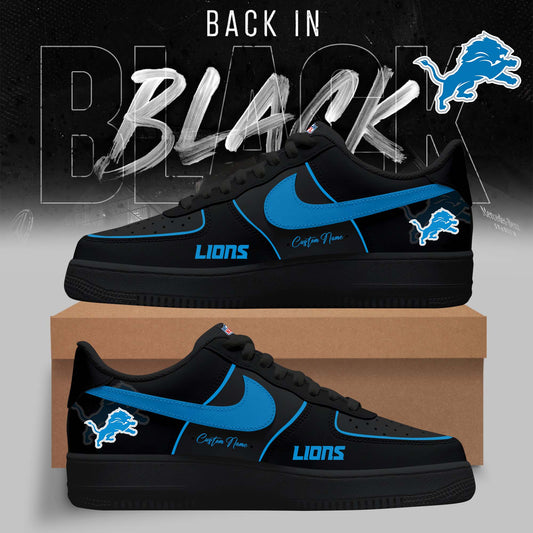 FINAL SALE - NEW CUSTOMIZED NFL04 DTL DETROIT LIONS AF1 SNEAKERS