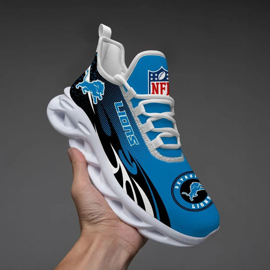 VIRAL EDITION - NEW CUSTOMIZED NFL04 DTL DETROIT LIONS UNISEX MAX SOUL SHOES