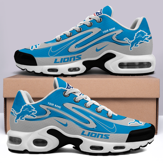 FINAL SALE - NEW CUSTOMIZED NFL04 DTL DETROIT LIONS AIR MAX PLUS SNEAKERS
