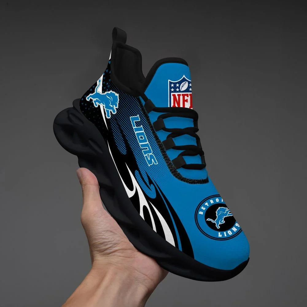 VIRAL EDITION - NEW CUSTOMIZED NFL04 DTL DETROIT LIONS UNISEX MAX SOUL SHOES