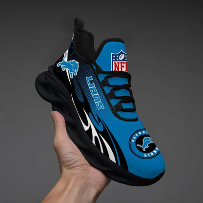VIRAL EDITION - NEW CUSTOMIZED NFL04 DTL DETROIT LIONS UNISEX MAX SOUL SHOES