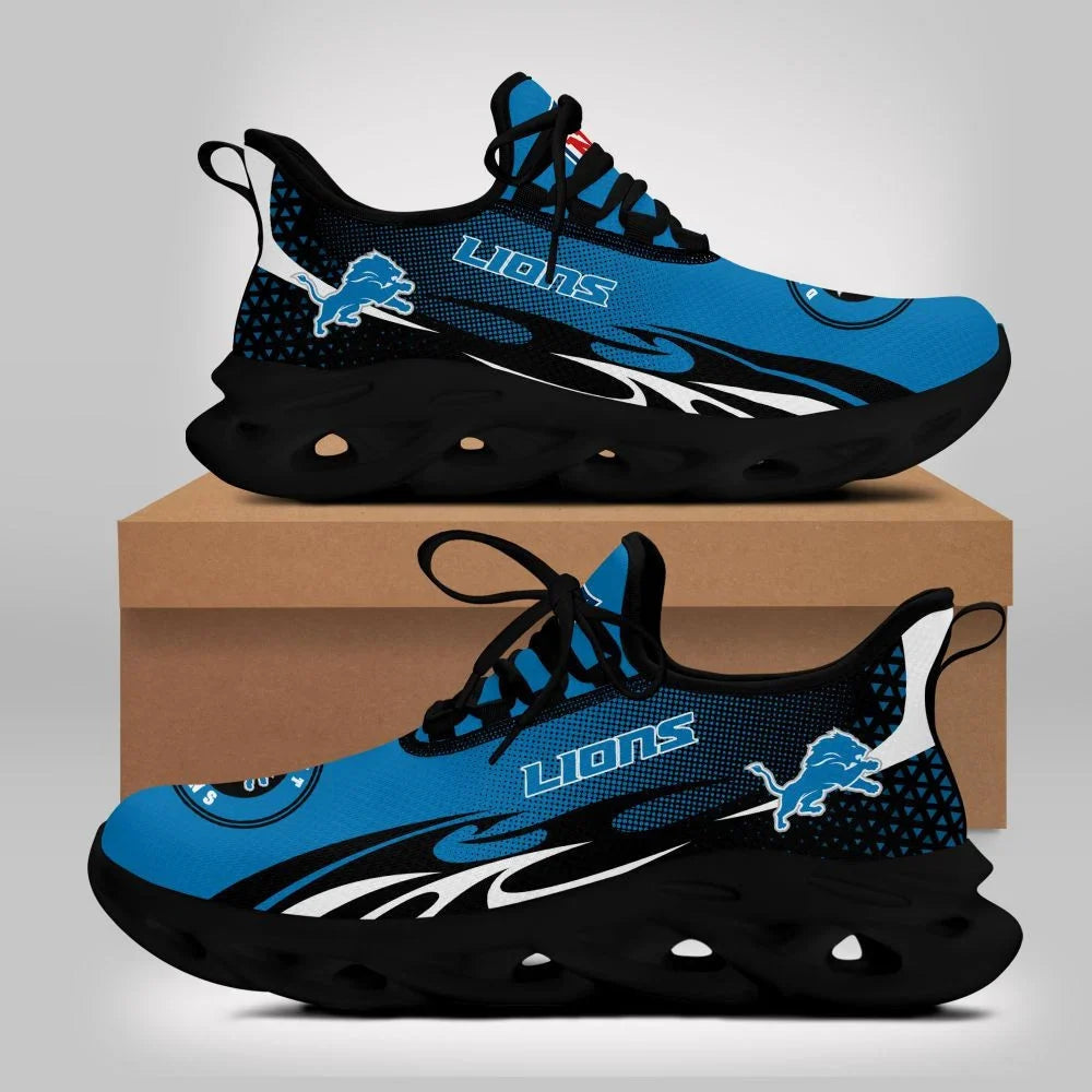 VIRAL EDITION - NEW CUSTOMIZED NFL04 DTL DETROIT LIONS UNISEX MAX SOUL SHOES