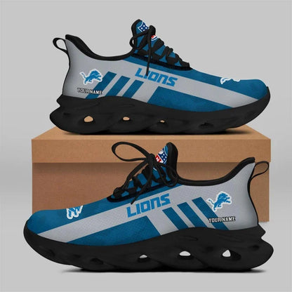 VIRAL EDITION - NEW CUSTOMIZED NFL04 DTL DETROIT LIONS UNISEX MAX SOUL SHOES
