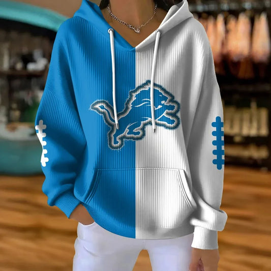 VIRAL EDITION - NEW CUSTOMIZED NFL04 DTL DETROIT LIONS RIBBED HOODIE & SWEATSHIRT