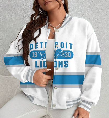FINAL SALE - NEW CUSTOMIZED NFL04 DTL DETROIT LIONS SATIN VARSITY & BASEBALL JACKET