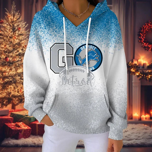 SPECIAL EDITION - NEW CUSTOMIZED NFL04 DTL DETROIT LIONS RIBBED HOODIE & SWEATSHIRT
