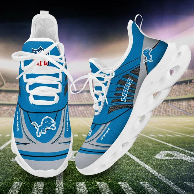 SPECIAL EDITION - NEW CUSTOMIZED NFL04 DTL DETROIT LIONS UNISEX MAX SOUL SHOES