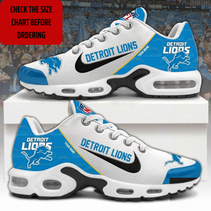 LIMITED EDITION - NEW CUSTOMIZED NFL04 DTL DETROIT LIONS AIR MAX PLUS SNEAKERS