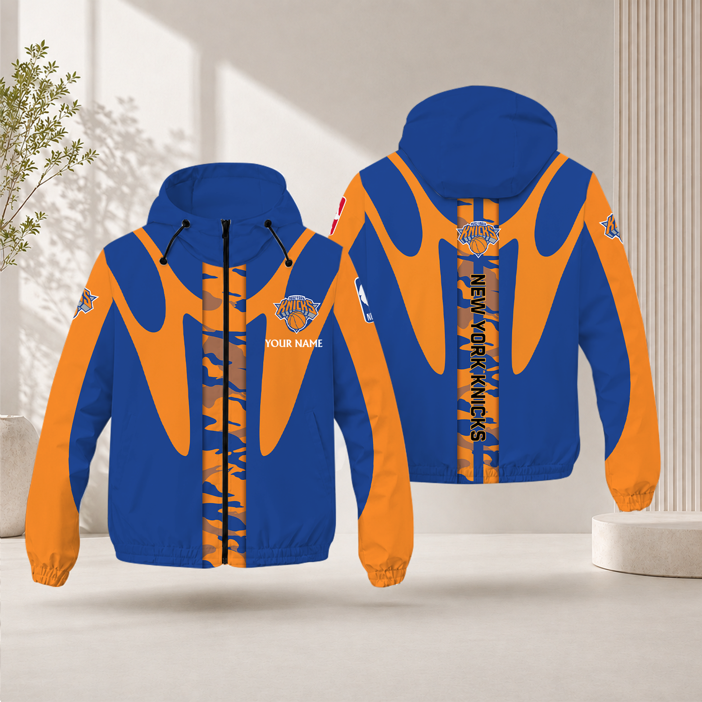 FINAL SALE - NEW CUSTOMIZED NBA04 NYK NEW YORK KNICKS WINDBREAKER JACKET