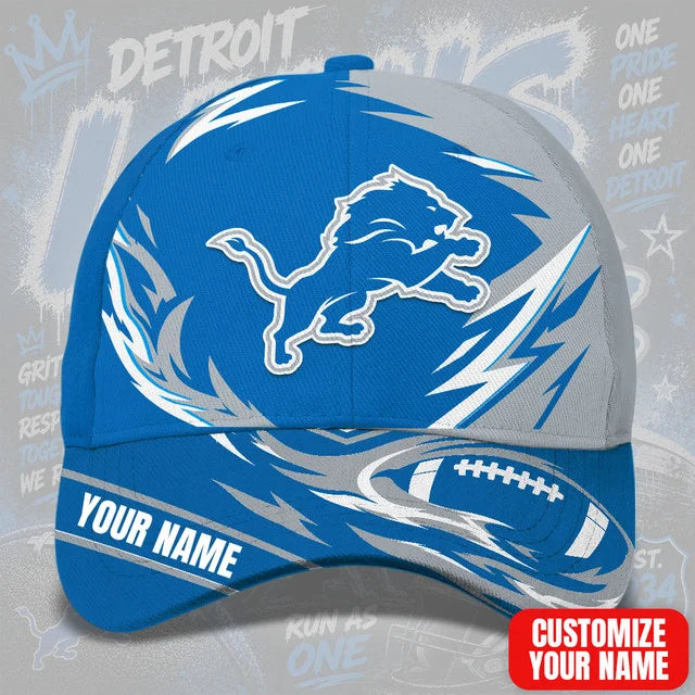 SPECIAL EDITION - NEW CUSTOMIZED NFL04 DTL DETROIT LIONS CLASSIC CAP