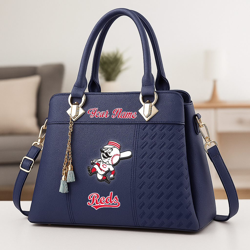 LIMITED EDITION - NEW CUSTOMIZED MLB05 CRS CC REDS ZIP HANDBAG MULTICOLOR