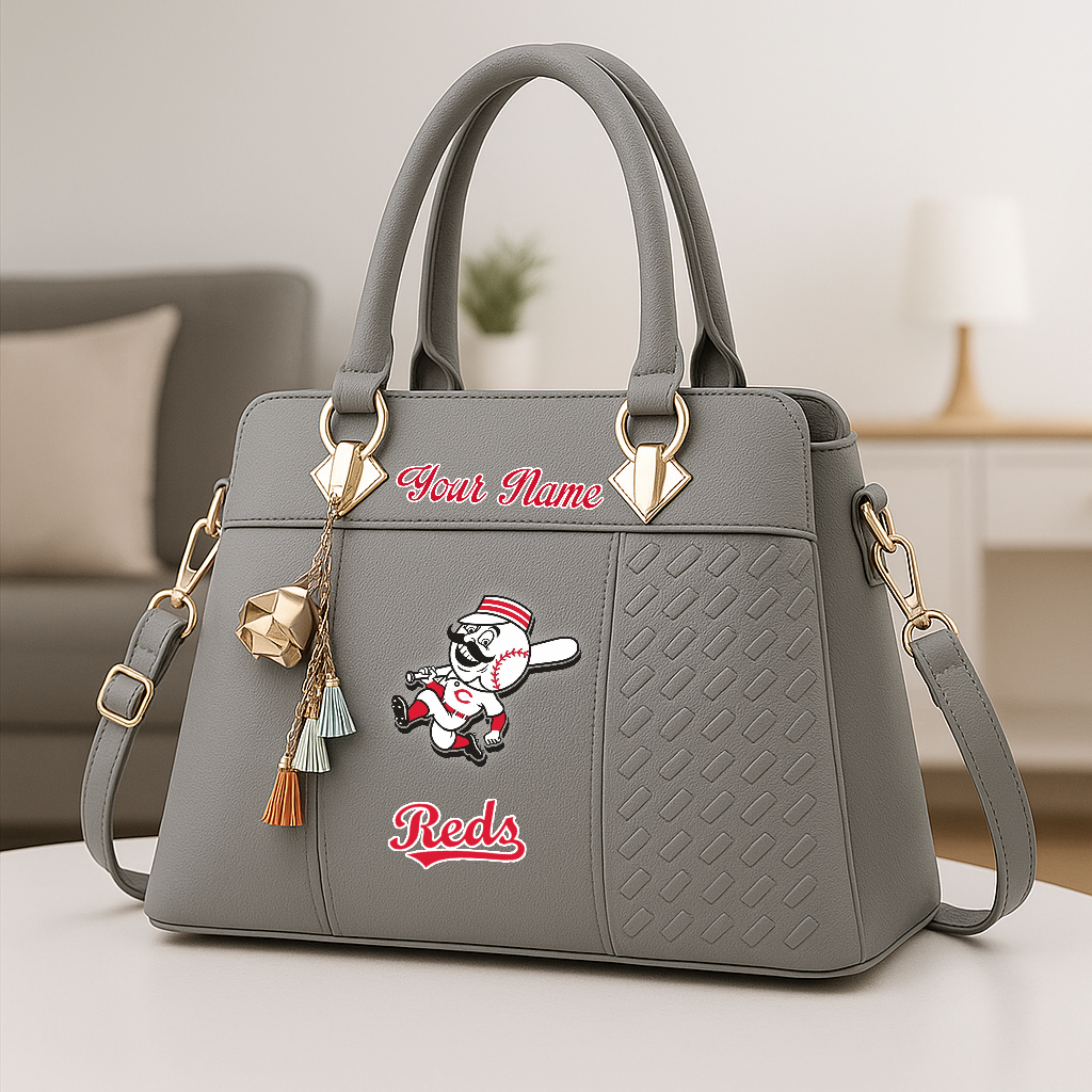 LIMITED EDITION - NEW CUSTOMIZED MLB05 CRS CC REDS ZIP HANDBAG MULTICOLOR