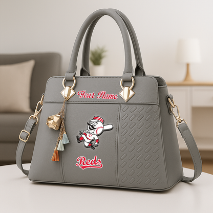 LIMITED EDITION - NEW CUSTOMIZED MLB05 CRS CC REDS ZIP HANDBAG MULTICOLOR