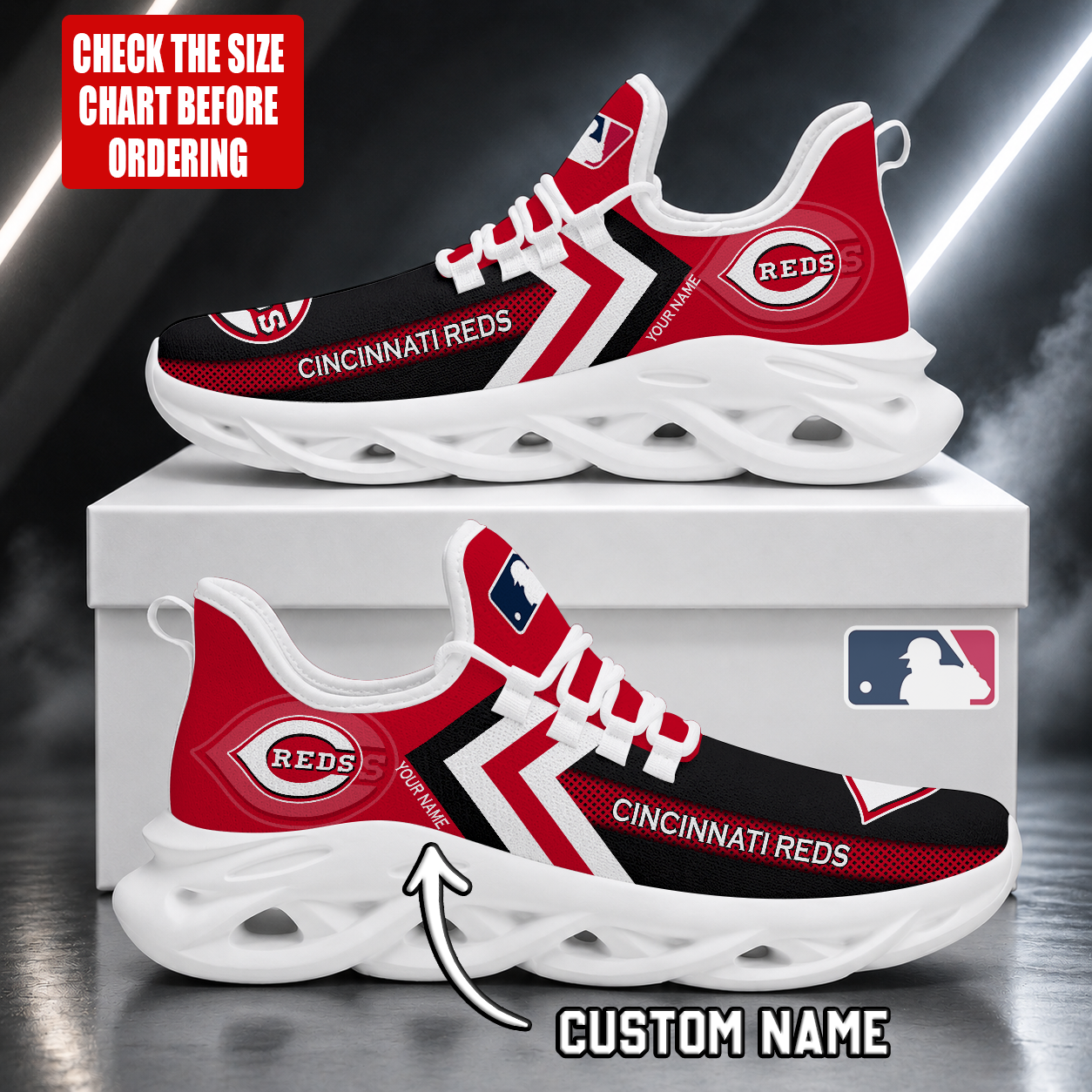 FINAL SALE - NEW CUSTOMIZED MLB05 CRS CINCINNATI REDS MAX SOUL SHOES