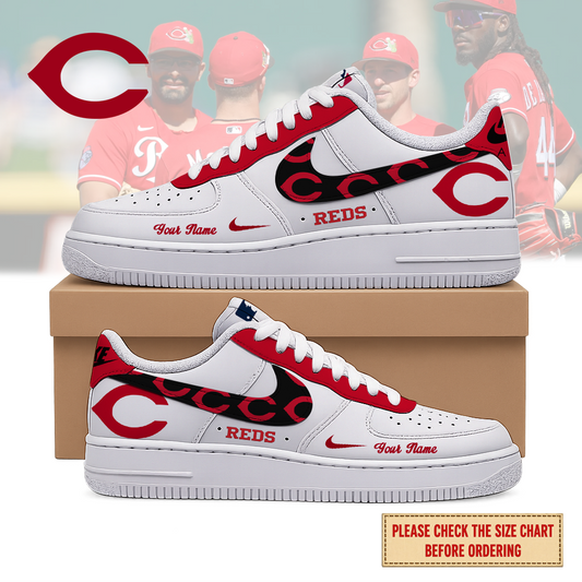 FINAL SALE - NEW CUSTOMIZED MLB05 CRS CINCINNATI REDS AF1 SHOES