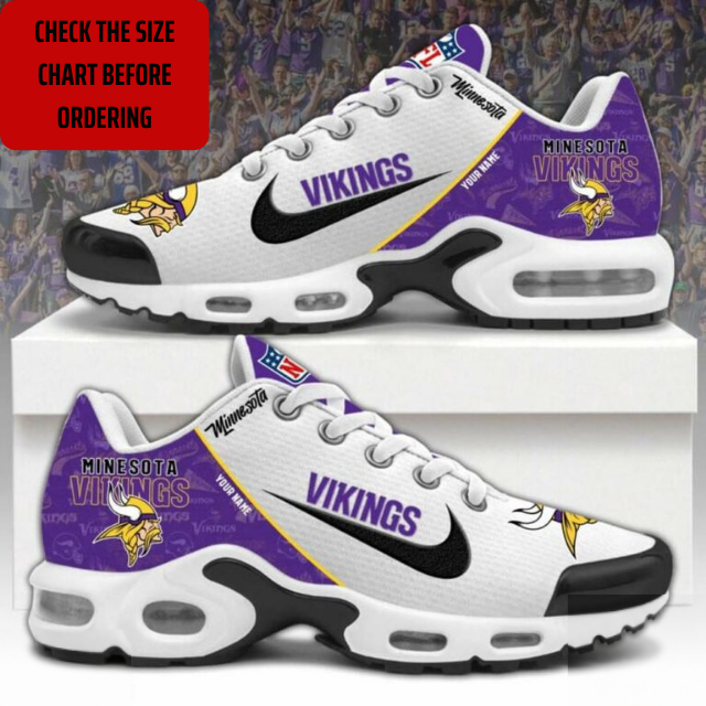 LIMITED EDITION - NEW CUSTOMIZED NFL05 MVK MINNESOTA VIKINGS AIR MAX PLUS SNEAKERS